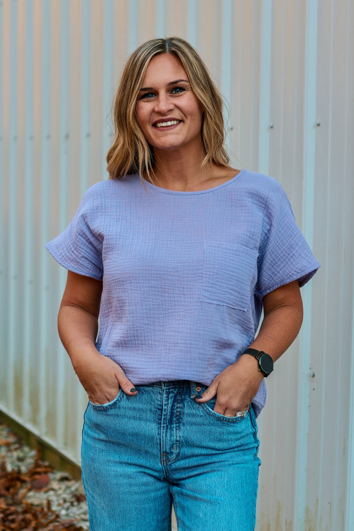 Purple Linen Top
