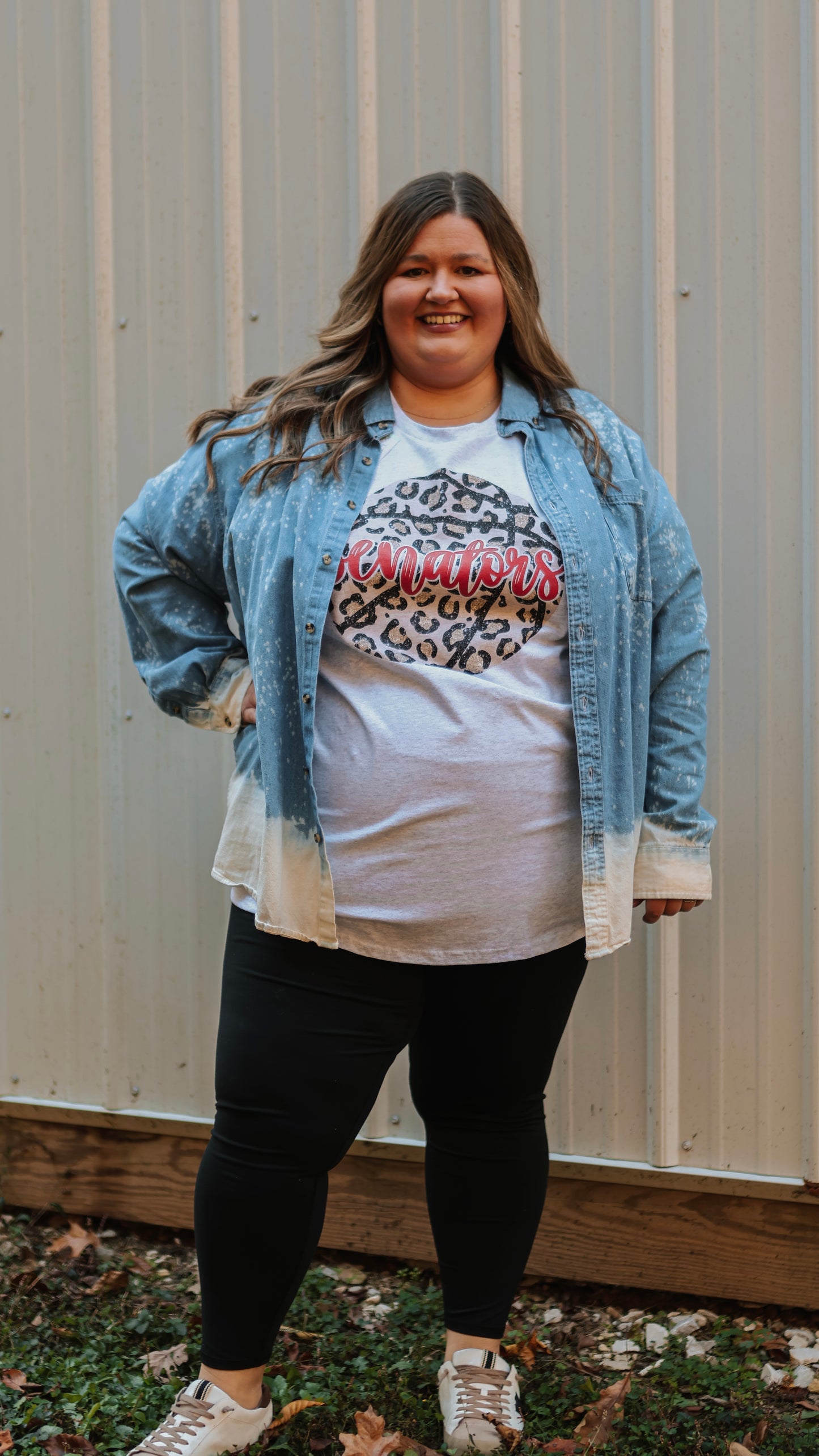 Bleached & Oversized Denim Button Up