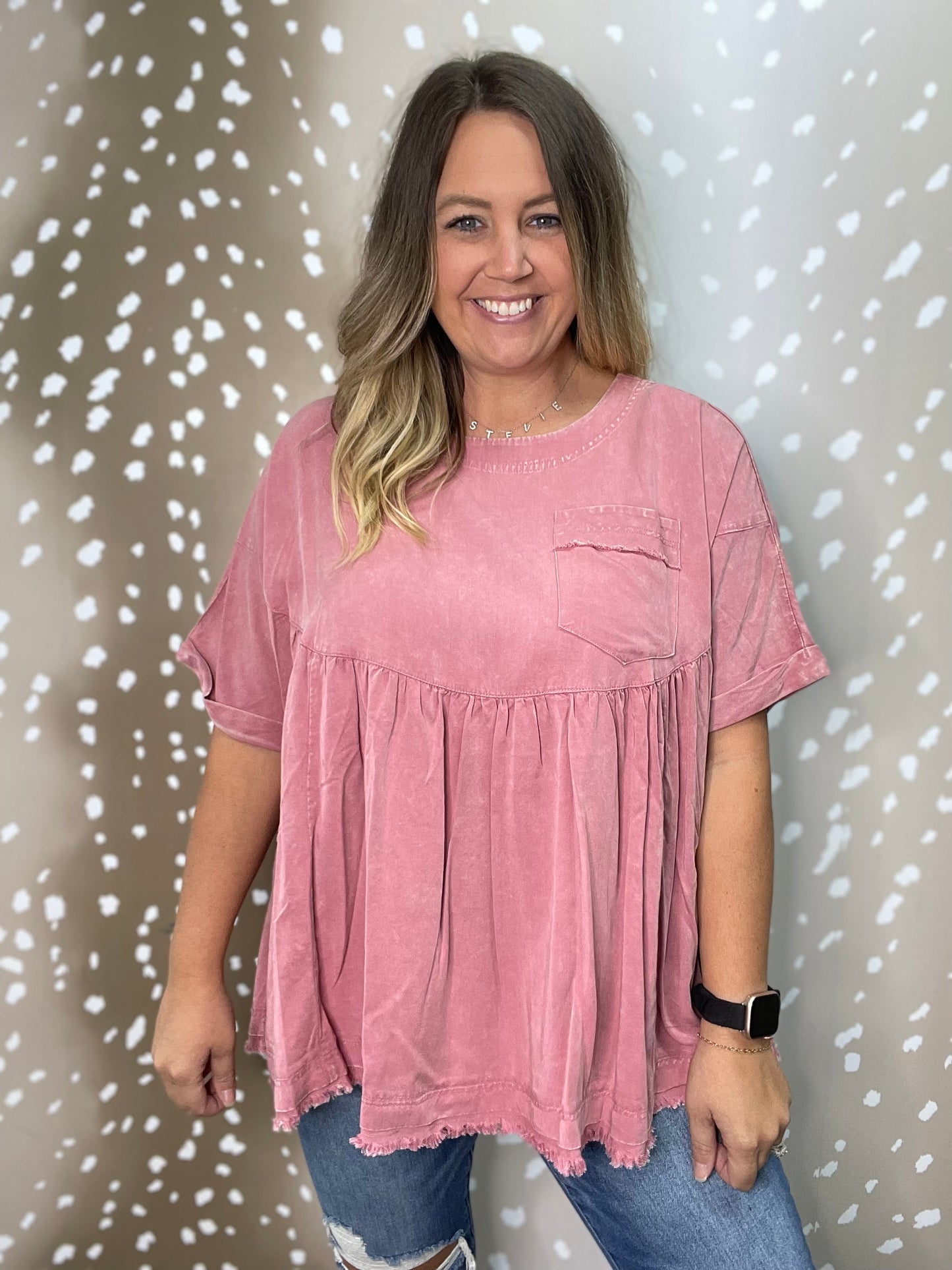 Mineral Wash Fringe Top