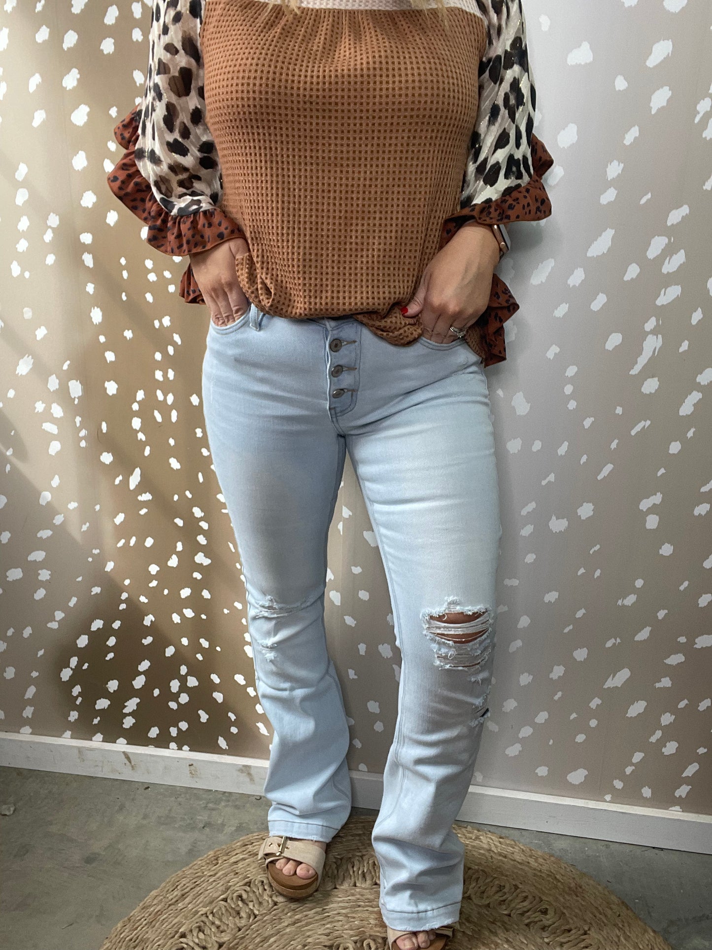 Super Light Mid Rise Flare Jeans