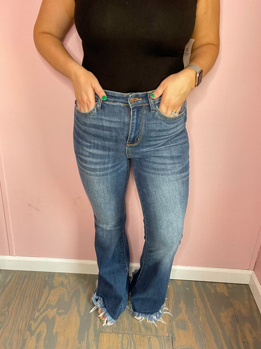 Flirty Flared & Frayed Jeans